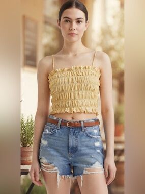H & M Smocked Terry Top